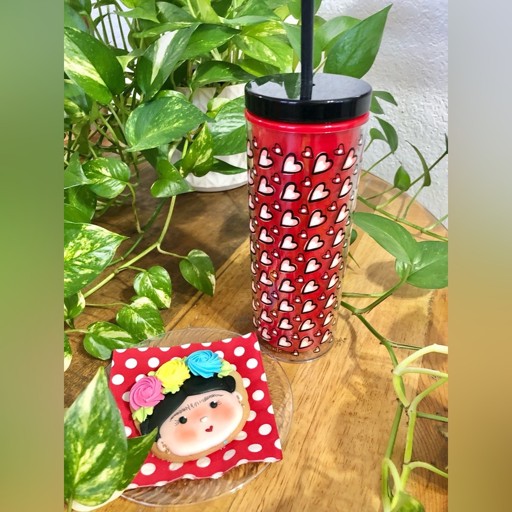Kate Spade New York Hearts Acrylic Tumbler with Straw - Picture 3 of 5